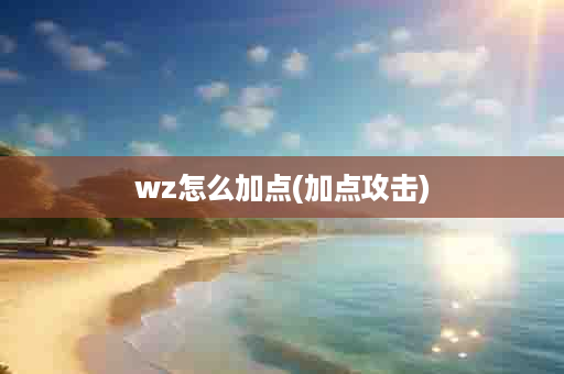 wz怎么加点(加点攻击)