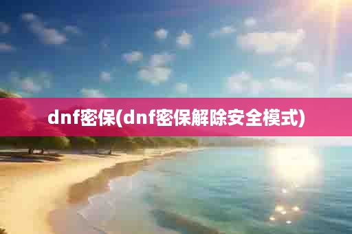 dnf密保(dnf密保解除安全模式)