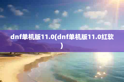 dnf单机版11.0(dnf单机版11.0红软)