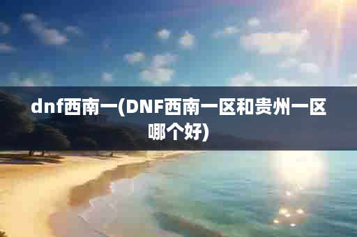 dnf西南一(DNF西南一区和贵州一区哪个好)