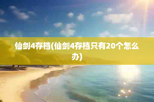 仙剑4存档(仙剑4存档只有20个怎么办)