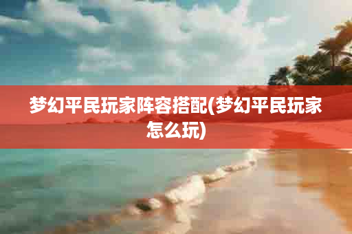 梦幻平民玩家阵容搭配(梦幻平民玩家怎么玩)