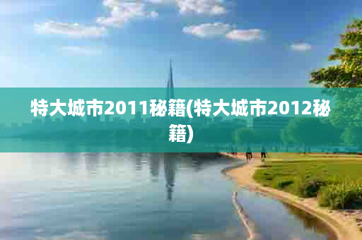 特大城市2011秘籍(特大城市2012秘籍)