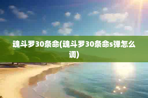 魂斗罗30条命(魂斗罗30条命s弹怎么调)