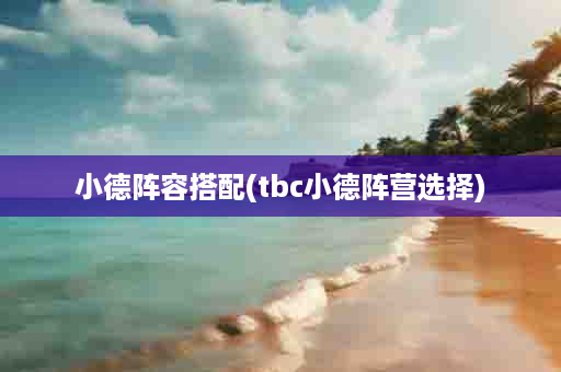 小德阵容搭配(tbc小德阵营选择)