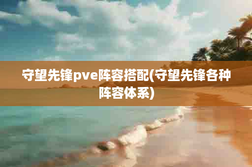 守望先锋pve阵容搭配(守望先锋各种阵容体系)