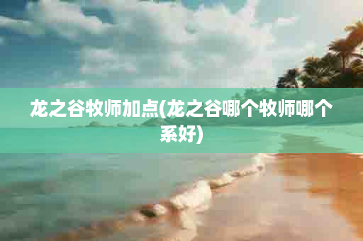 龙之谷牧师加点(龙之谷哪个牧师哪个系好)