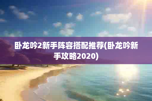 卧龙吟2新手阵容搭配推荐(卧龙吟新手攻略2020)