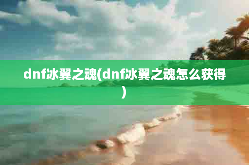 dnf冰翼之魂(dnf冰翼之魂怎么获得)