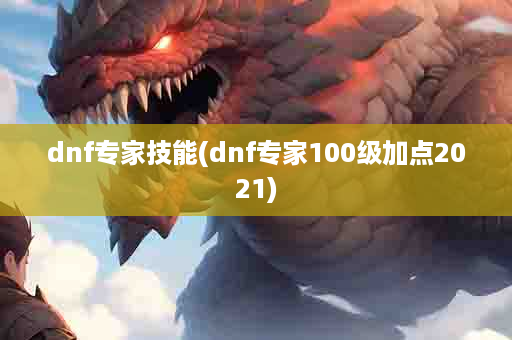 dnf专家技能(dnf专家100级加点2021)