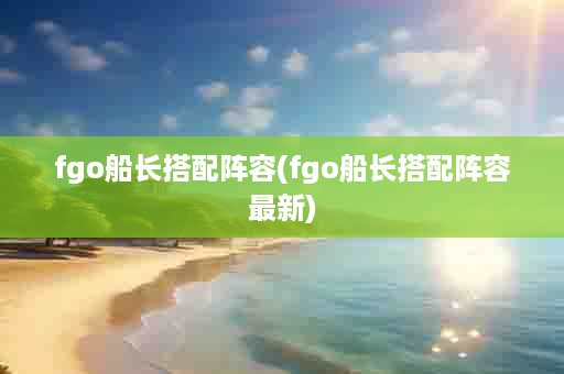 fgo船长搭配阵容(fgo船长搭配阵容最新)