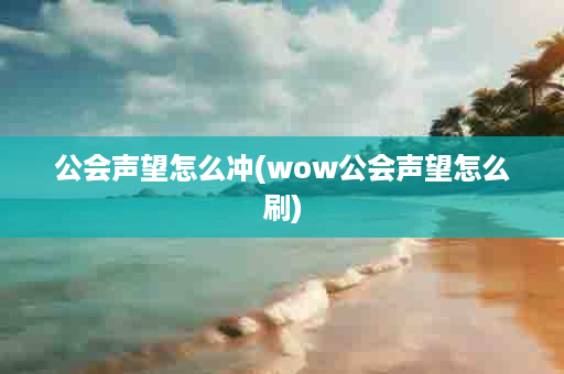 公会声望怎么冲(wow公会声望怎么刷)