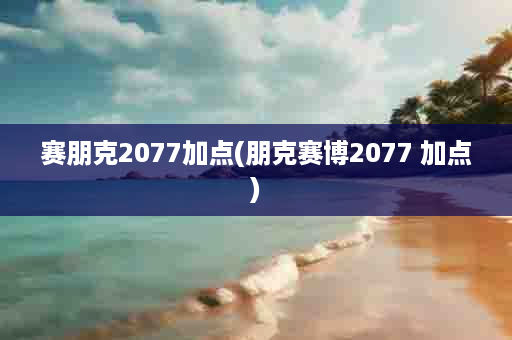 赛朋克2077加点(朋克赛博2077 加点)