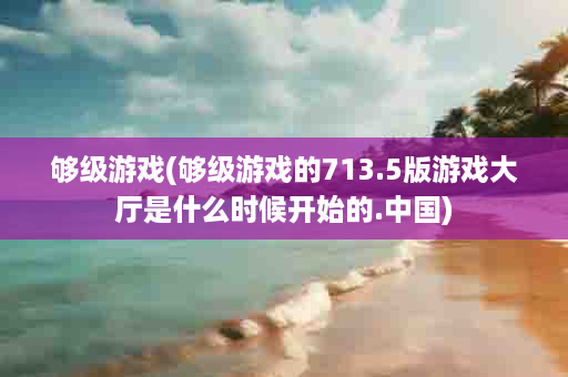 够级游戏(够级游戏的713.5版游戏大厅是什么时候开始的.中国)