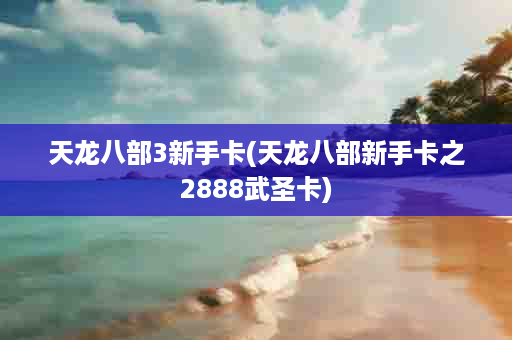 天龙八部3新手卡(天龙八部新手卡之2888武圣卡)