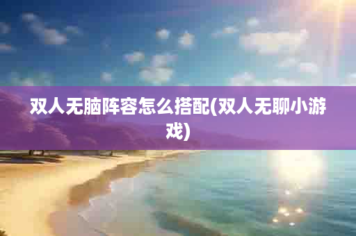 双人无脑阵容怎么搭配(双人无聊小游戏)