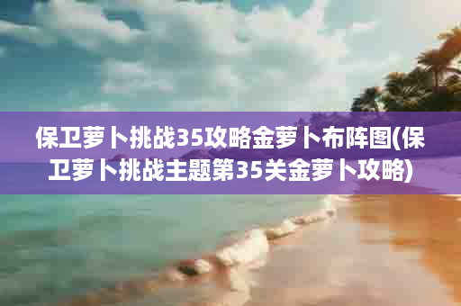 保卫萝卜挑战35攻略金萝卜布阵图(保卫萝卜挑战主题第35关金萝卜攻略)