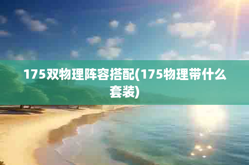 175双物理阵容搭配(175物理带什么套装)