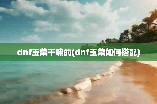 dnf玉荣干嘛的(dnf玉荣如何搭配)