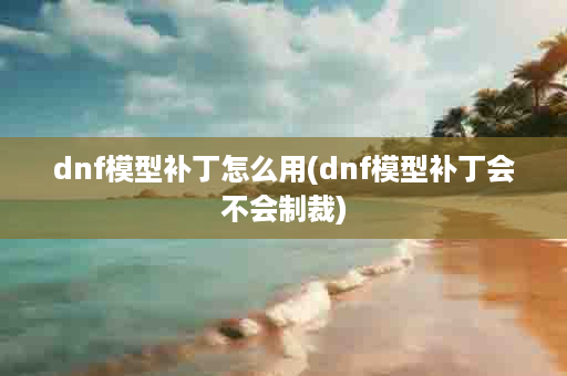 dnf模型补丁怎么用(dnf模型补丁会不会制裁)