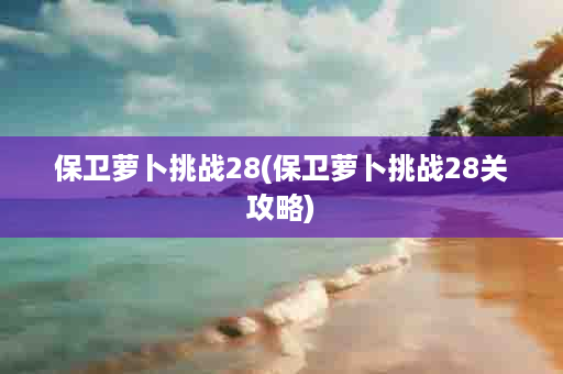 保卫萝卜挑战28(保卫萝卜挑战28关攻略)