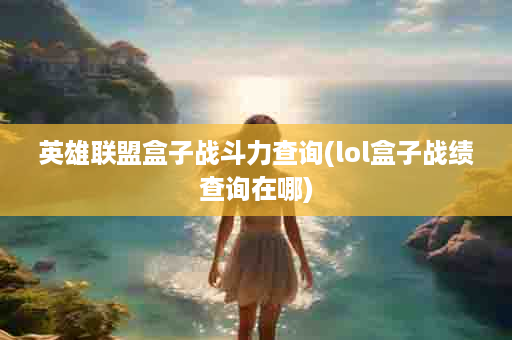 英雄联盟盒子战斗力查询(lol盒子战绩查询在哪)