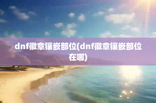 dnf徽章镶嵌部位(dnf徽章镶嵌部位在哪)